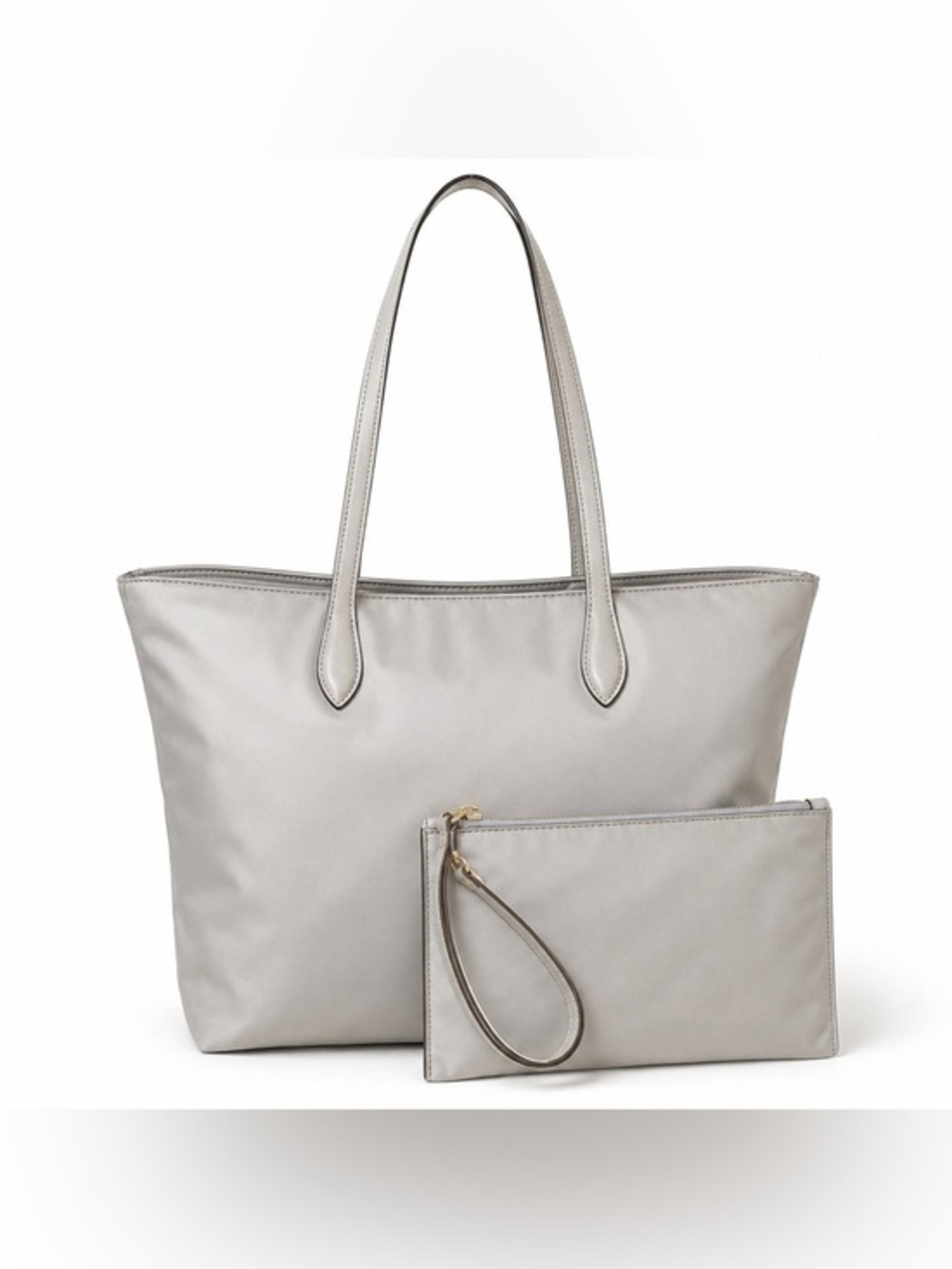 Kate Spade Staci Nylon Tote Matching Wristlet NWOT Gray